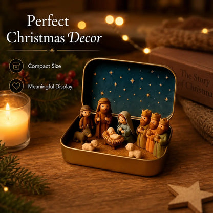 ✝️ Mini Nativity Scene in a Keepsake Tin – A Little Christmas Tradition-1