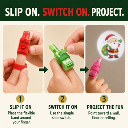 🎄 Christmas Finger Projector Lights – Stocking Stuffers & Party Favors