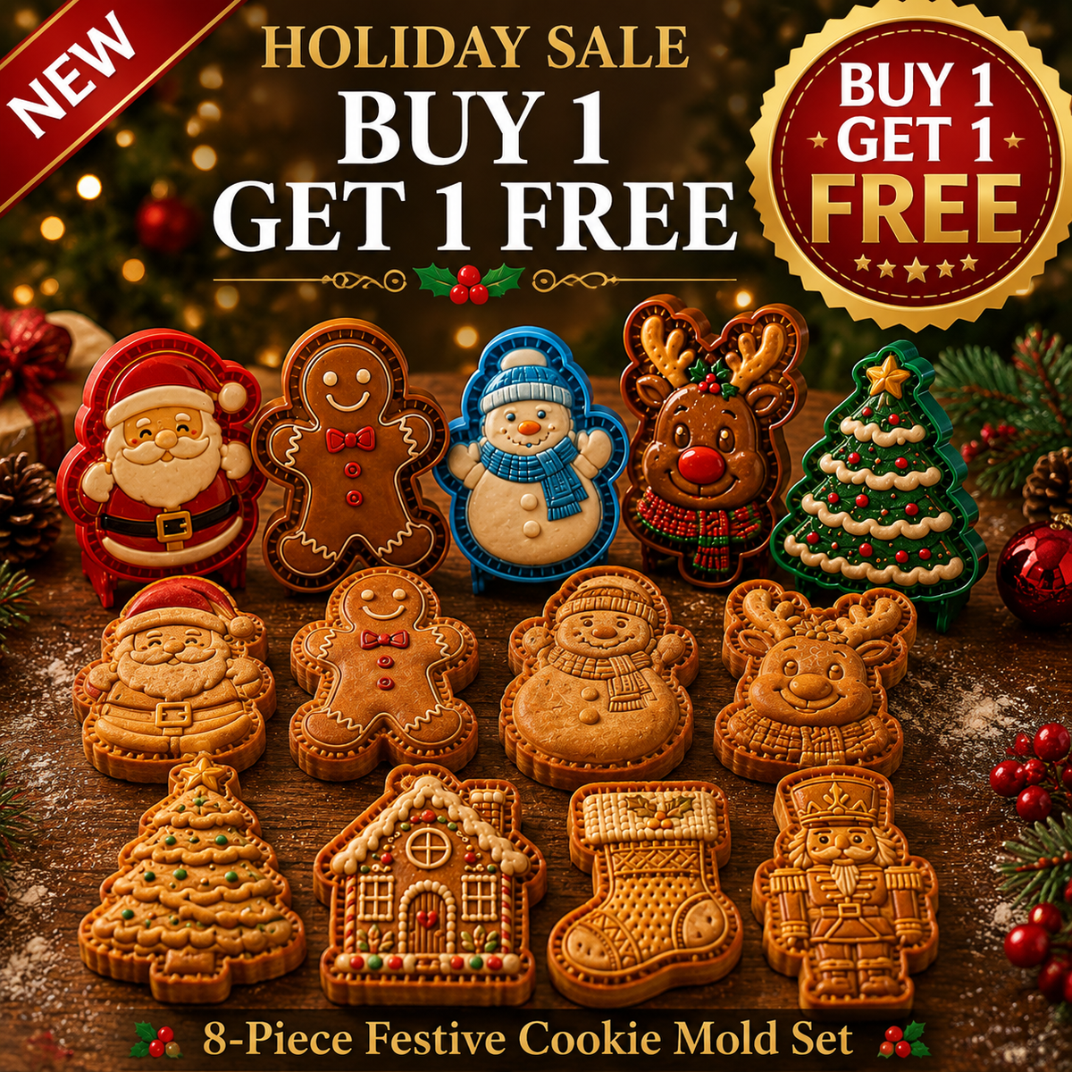 🎁Buy 1, Get 1 FREE – Christmas Mini Pie Press Mold