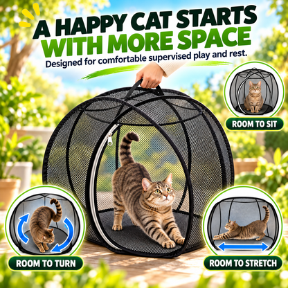 🐱🌿  A Little Adventure for Your Cat – Breathable Pop-Up Playpen-1