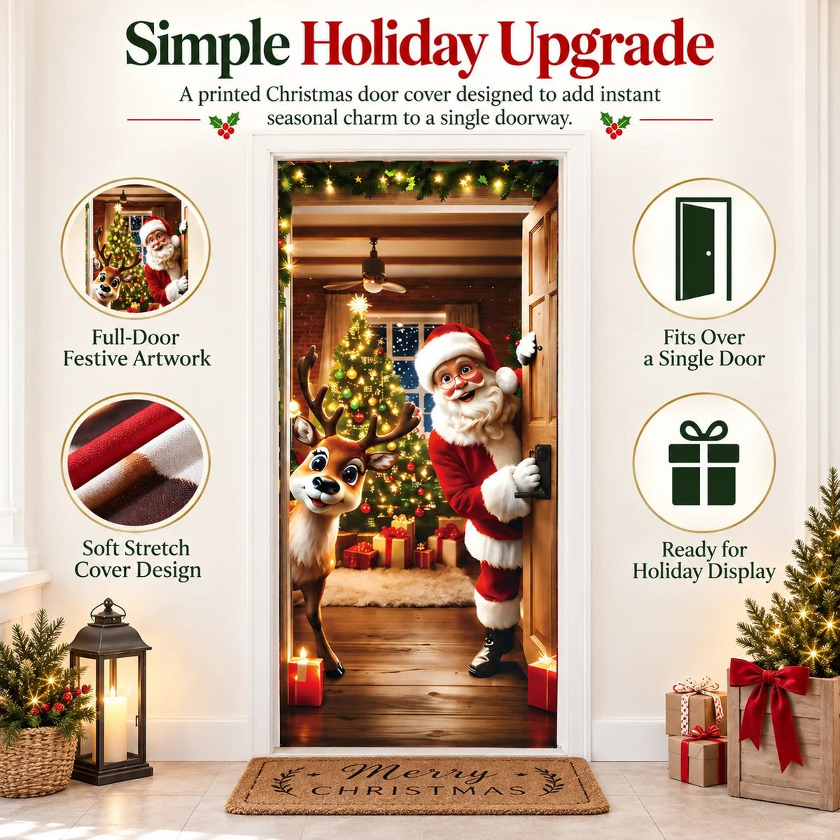 🎅 Christmas Door Cover Collection – Festive Full-Door Holiday Decor