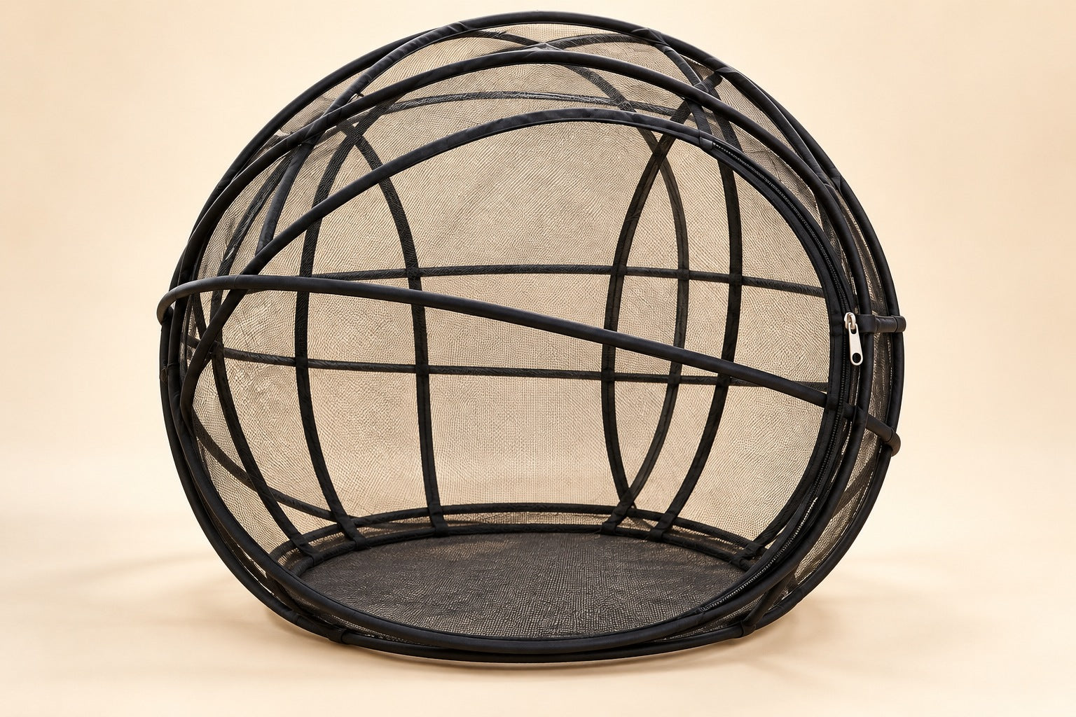 The rounded pop-up playpen fully opened