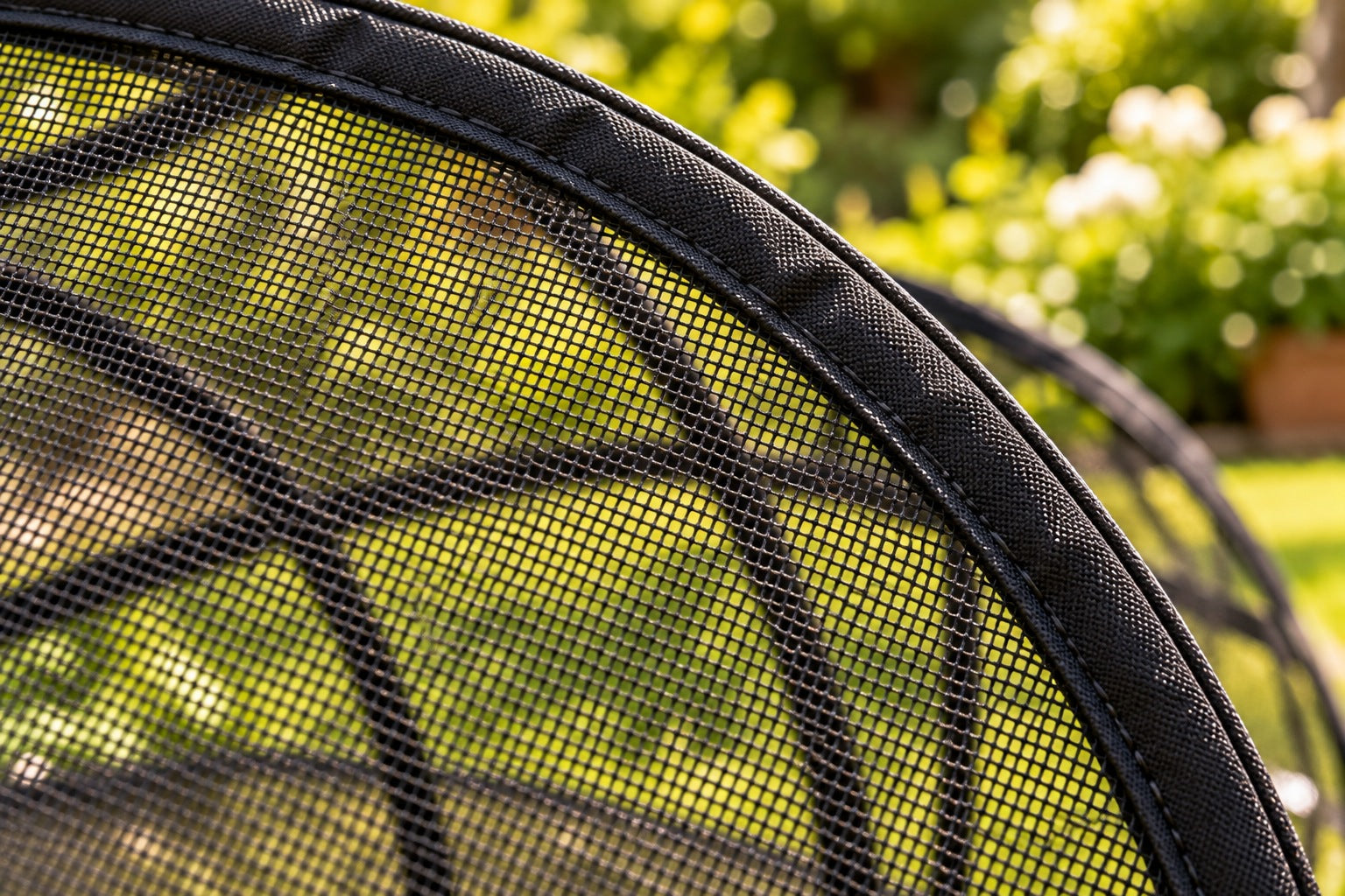 Close-up of the breathable mesh fabric